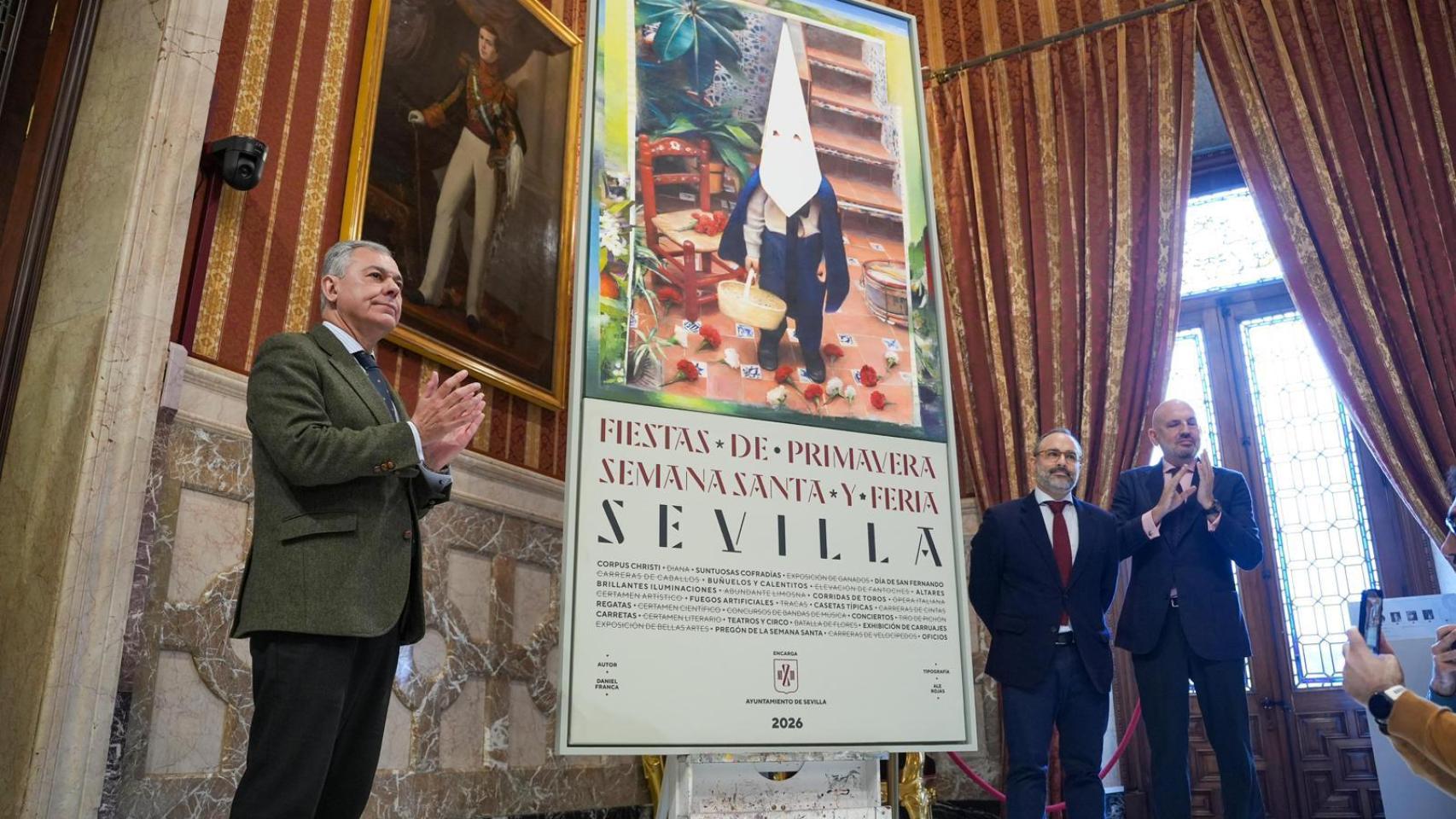 El alcalde de Sevilla en la presentación del cartel de las Fiestas de la Primavera en 2026.