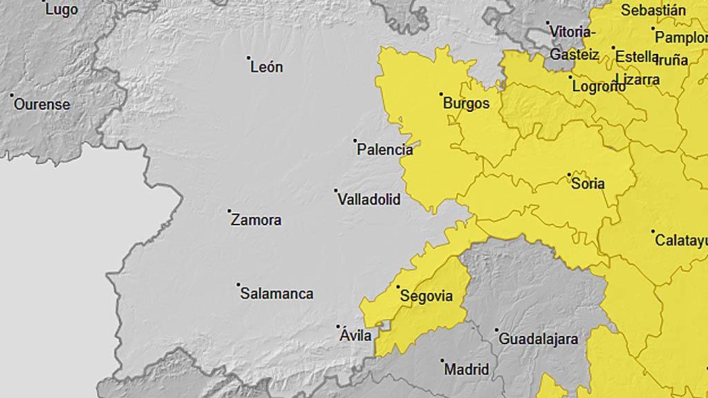 Los avisos amarillos en Castilla y León por viento para este jueves.