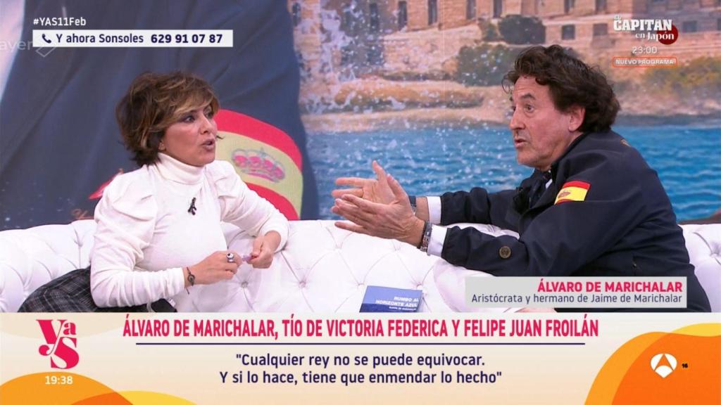 Sonsoles Ónega y Álvaro de Marichalar en 'YAS'.