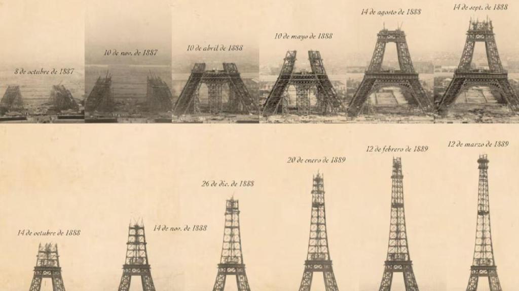 La construcción de la Torre Eiffel.