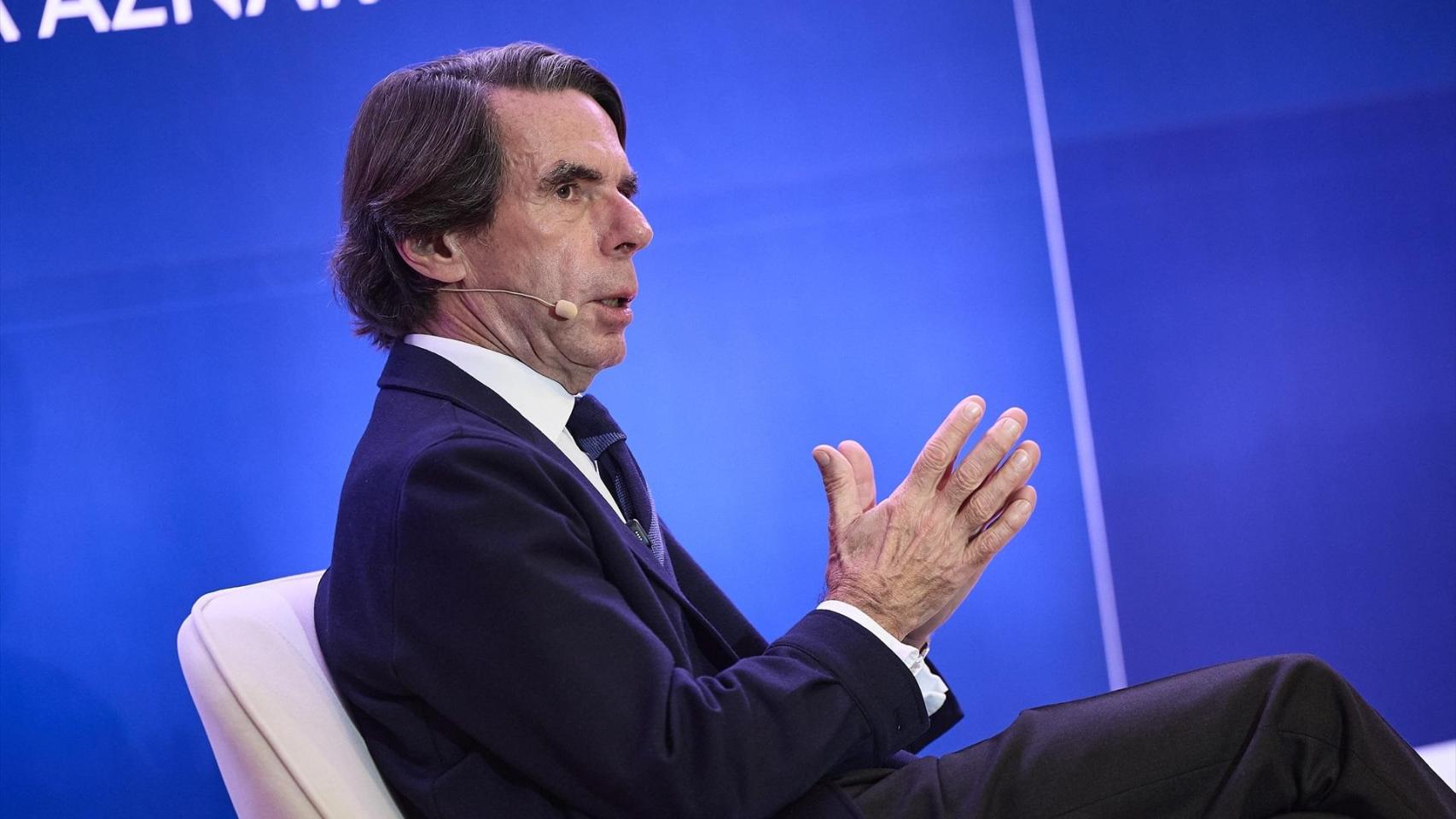 El expresidente del Gobierno, José María Aznar, el pasado 10 de diciembre durante la presentación de su último libro ‘Orden y libertad’, en Madrid.