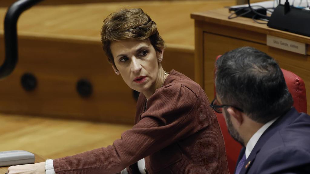 La presidenta del Gobierno de Navarra, María Chivite, este jueves.