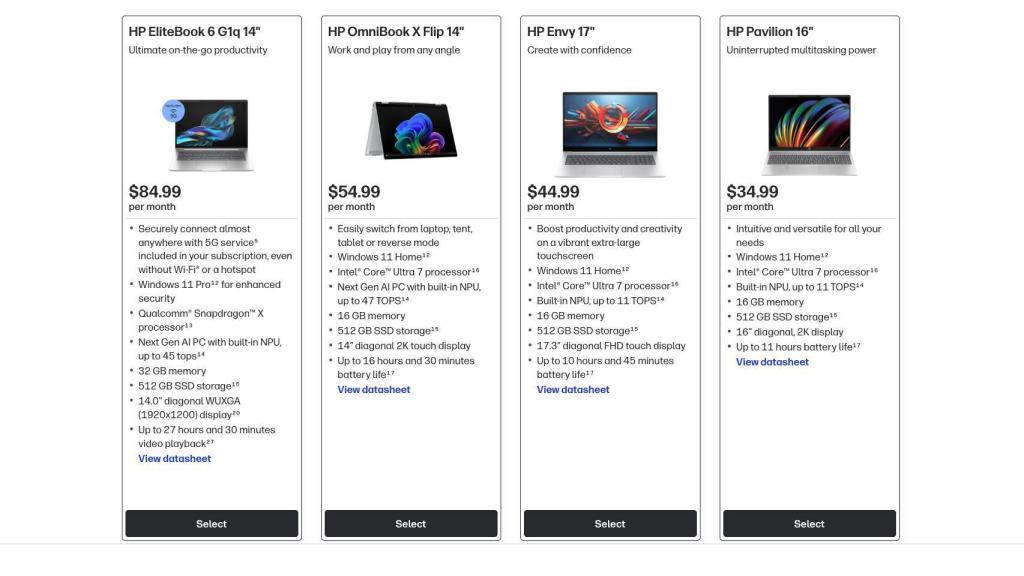Servicio de suscripción de HP.