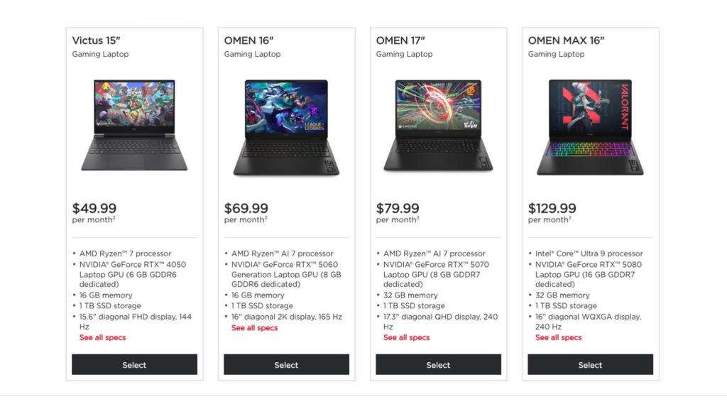 Suscripción de portátiles.