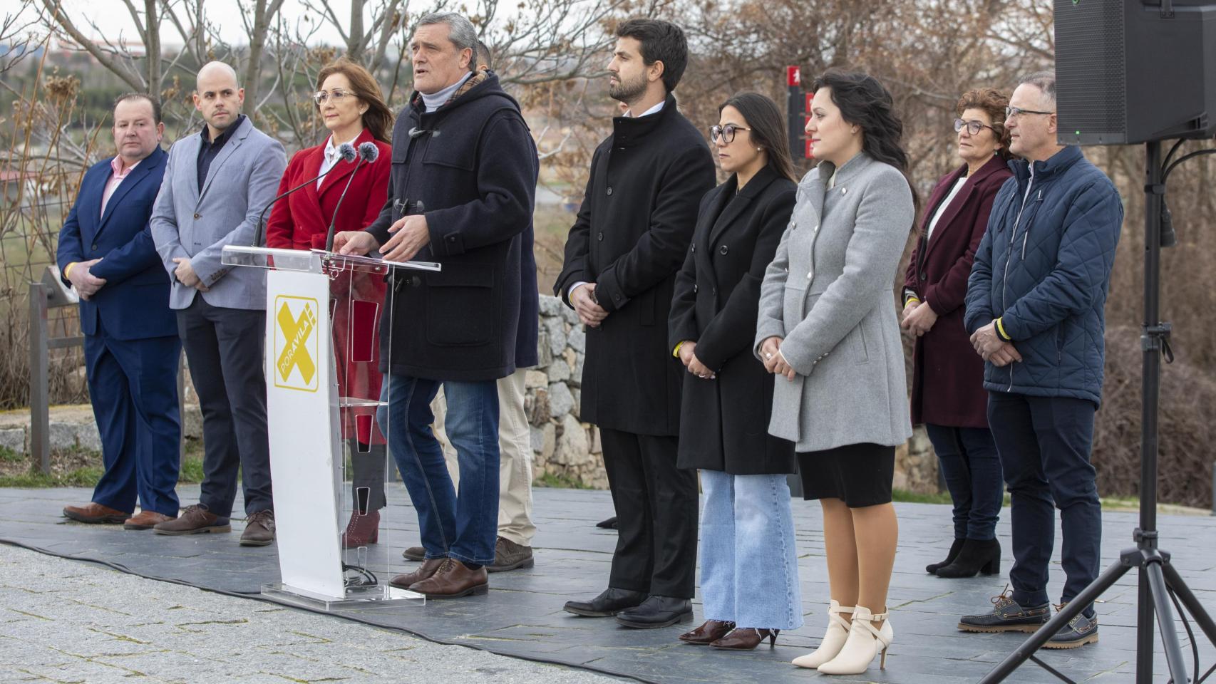 El candidato de Por Ávila a las elecciones autonómicas del próximo 15 de marzo en Castilla y León, Pedro Pascual, durante la presentación de la candidatura, este jueves