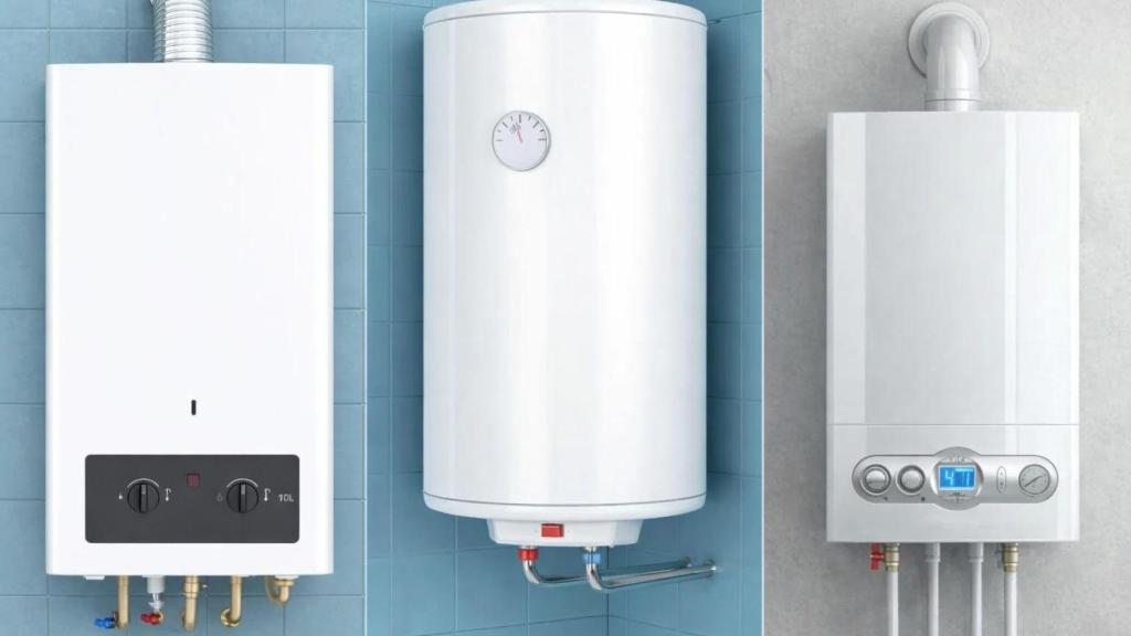 Diferentes tipos de calderas.