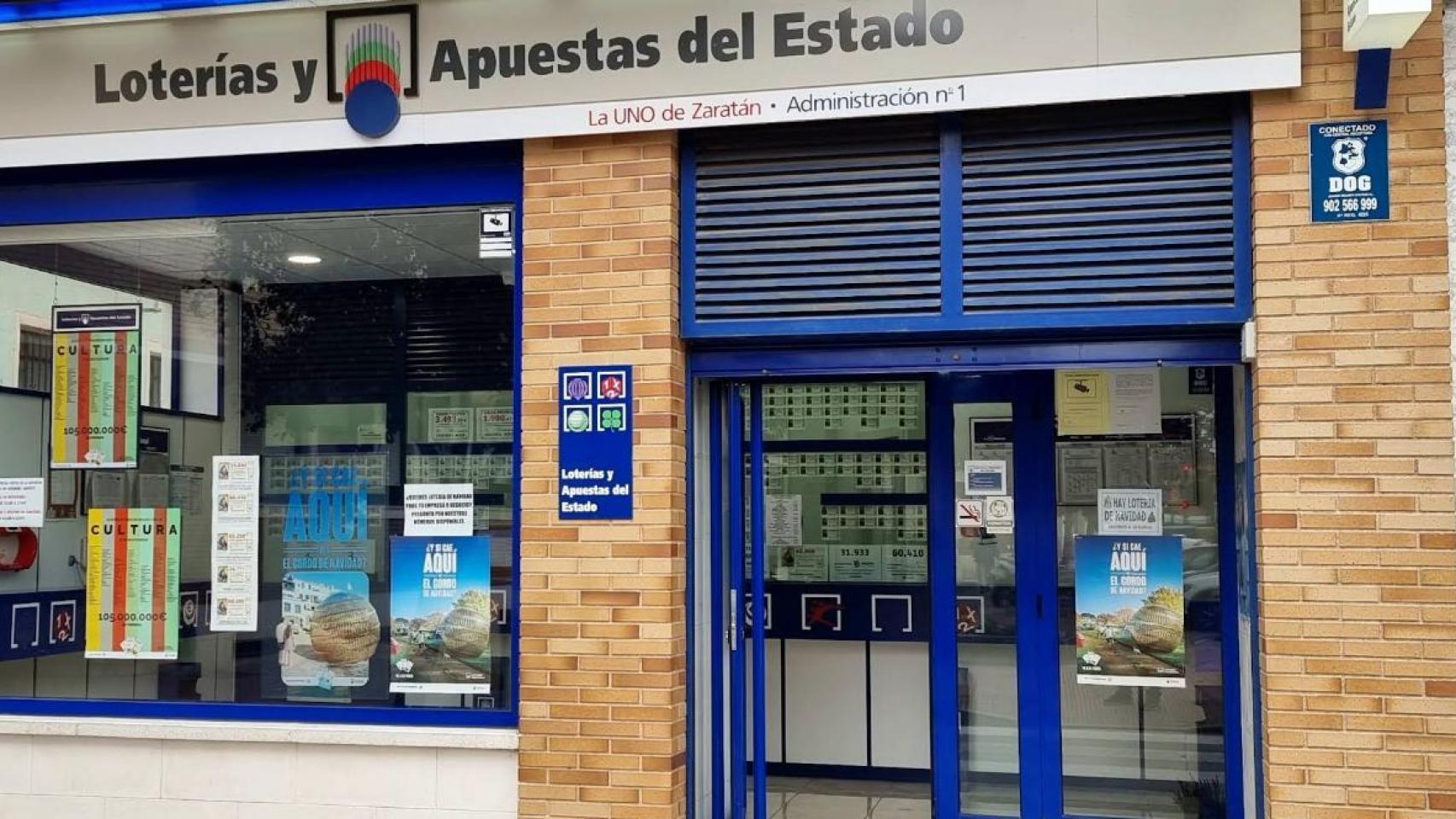 La Administración de Loterías número 1 del municipio vallisoletano de Zaratán en la que se ha vendido el boleto premiado