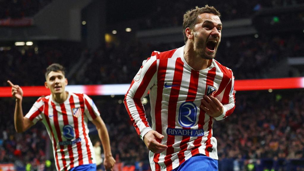 Antoine Griezmann celebra un gol con el Atlético de Madrid.