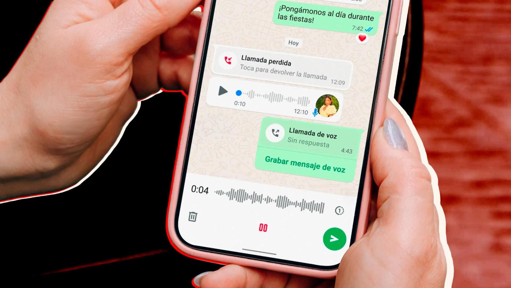 Fotomontaje inspirado en WhatsApp