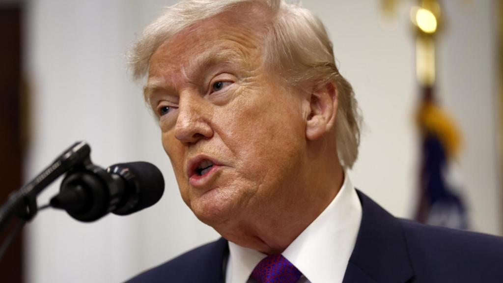 El presidente Trump habla en la Casa Blanca este jueves.