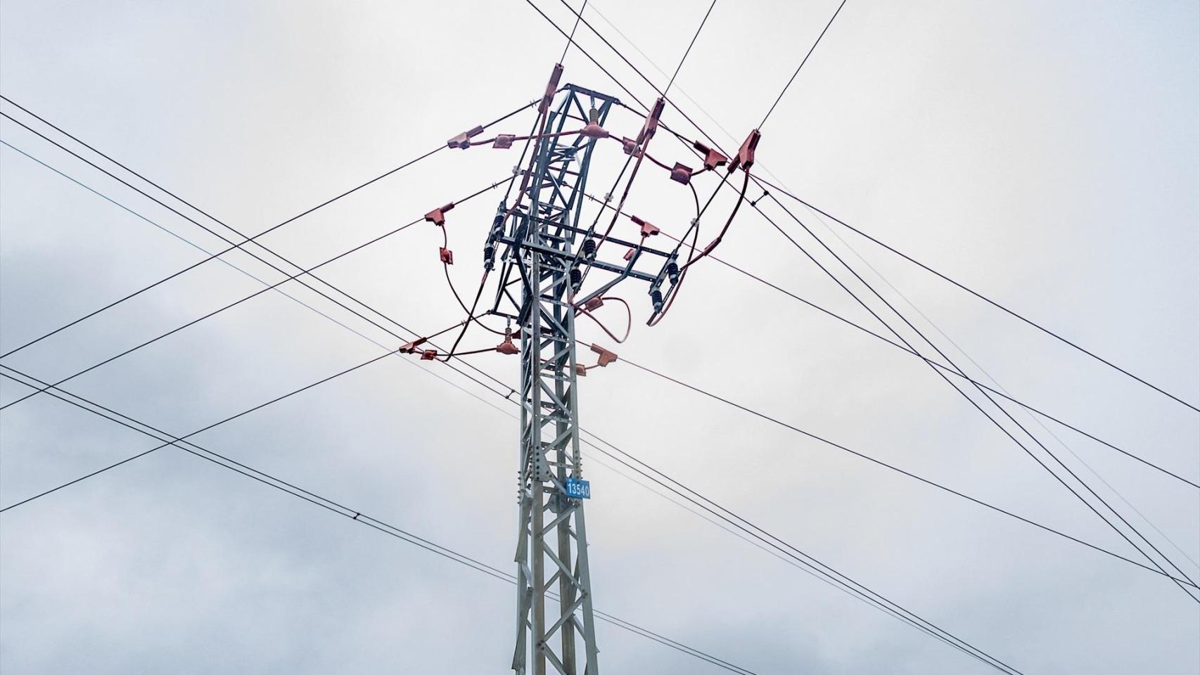 Una torre eléctrica, a 6 de febrero de 2026, en Madrid.