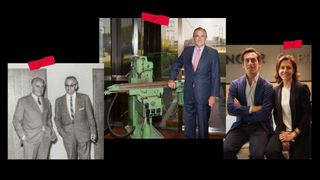 En la foto de la izquierda, Baldomero Nicolás-Correa y Jesús Barragán, los fundadores; en la del centro, José Ignacio Nicolás-Correa, de la segunda generación; y, en la de la derecha, Jaime y Bibiana Nicolás-Correa, de la tercera.