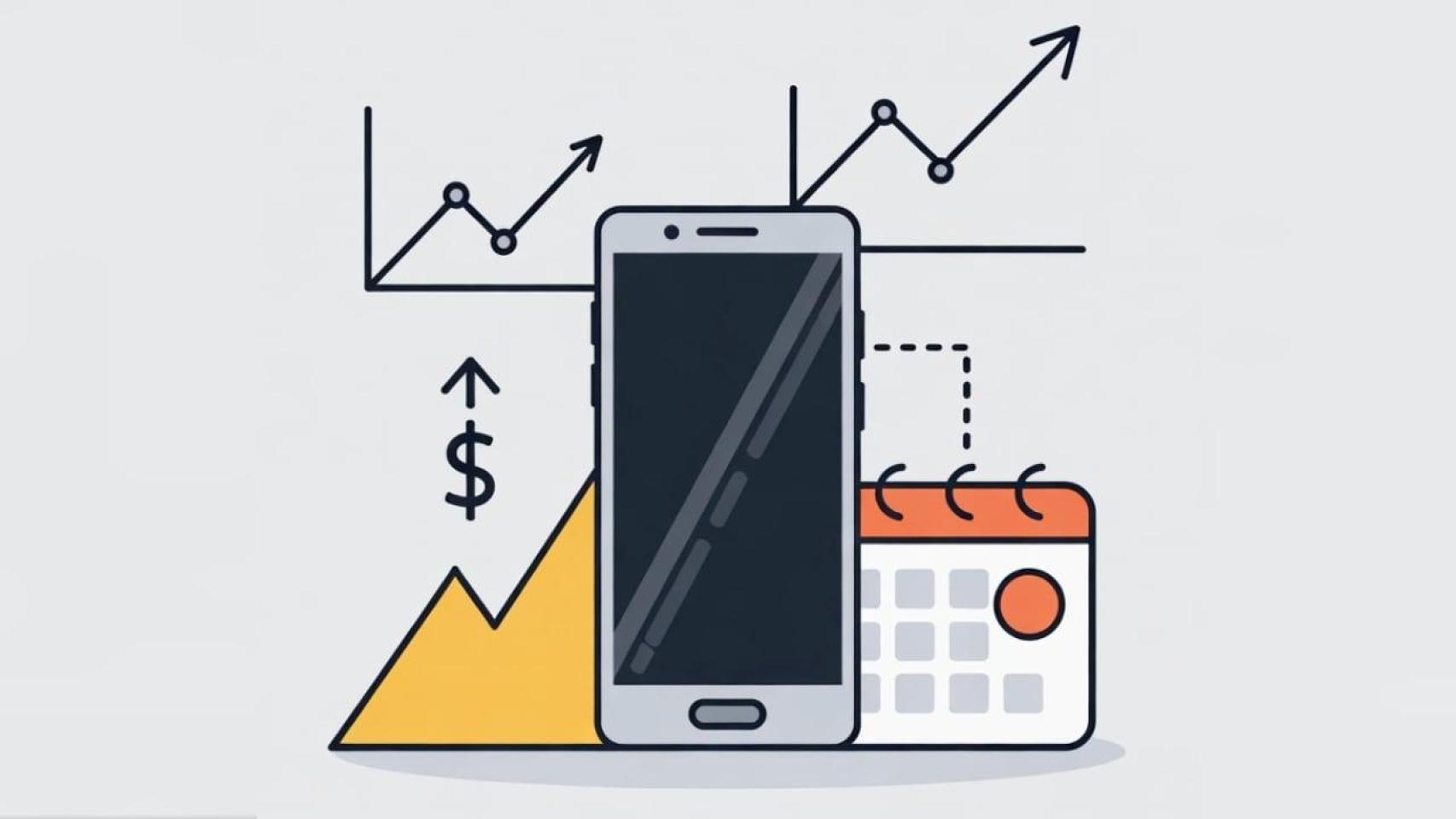 Ilustración de subida de precios de móviles