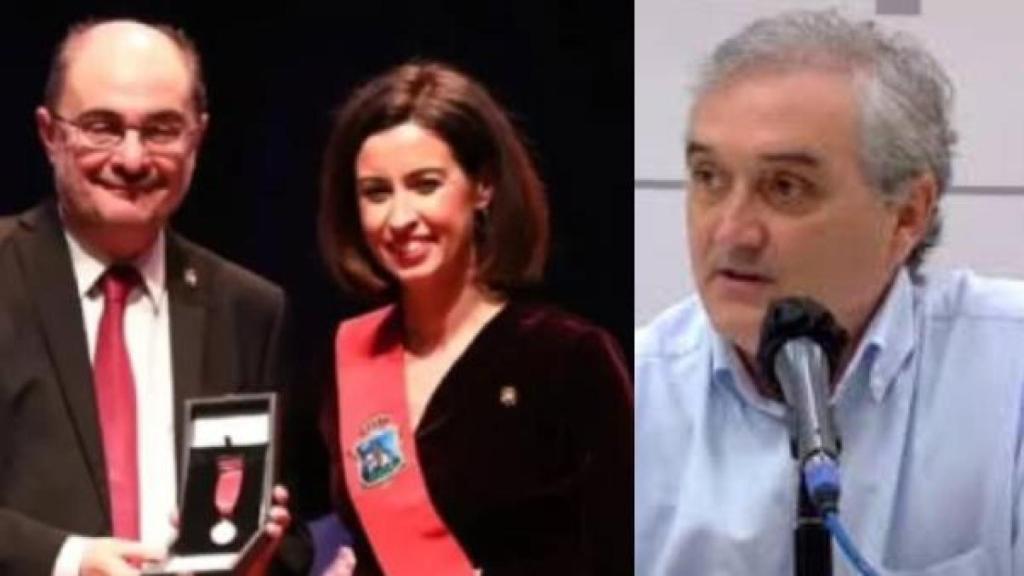 Javier Lambán, Teresa Ladrero (PSOE) y Cruz Díez (Así Ejea)