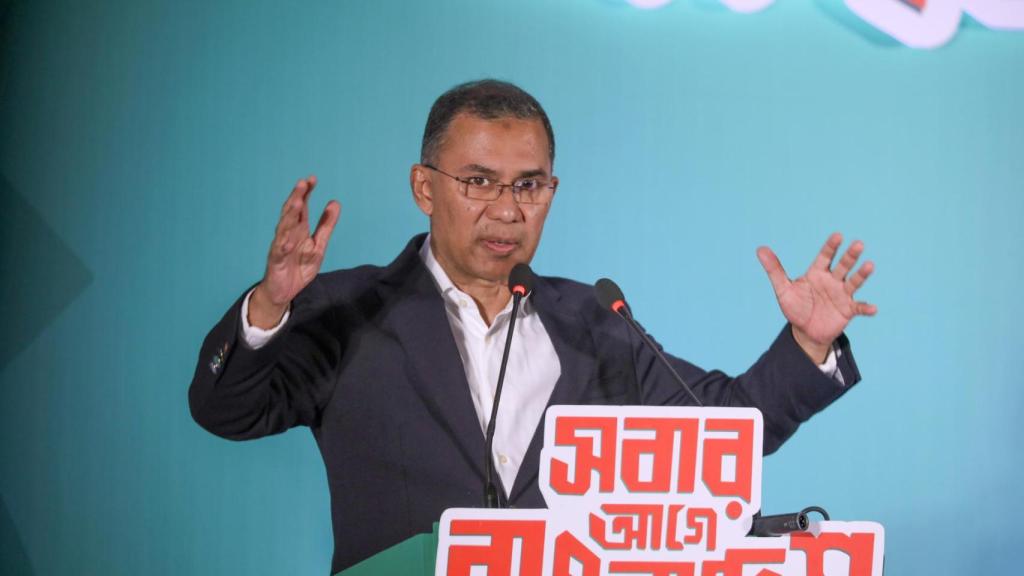 Tarique Rahman, durante un acto electoral en Daka, Bangladés.