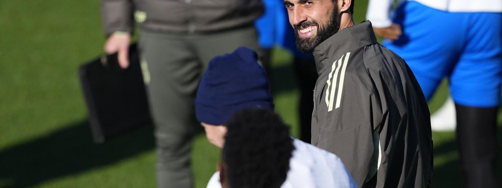 Álvaro Arbeloa, durante un entrenamiento del Real Madrid