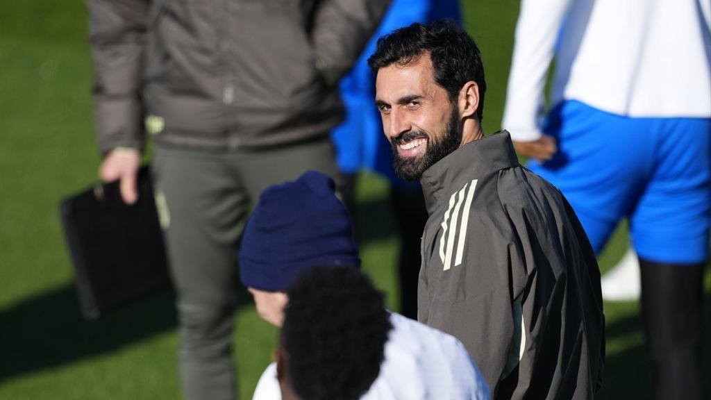 Álvaro Arbeloa, durante un entrenamiento del Real Madrid