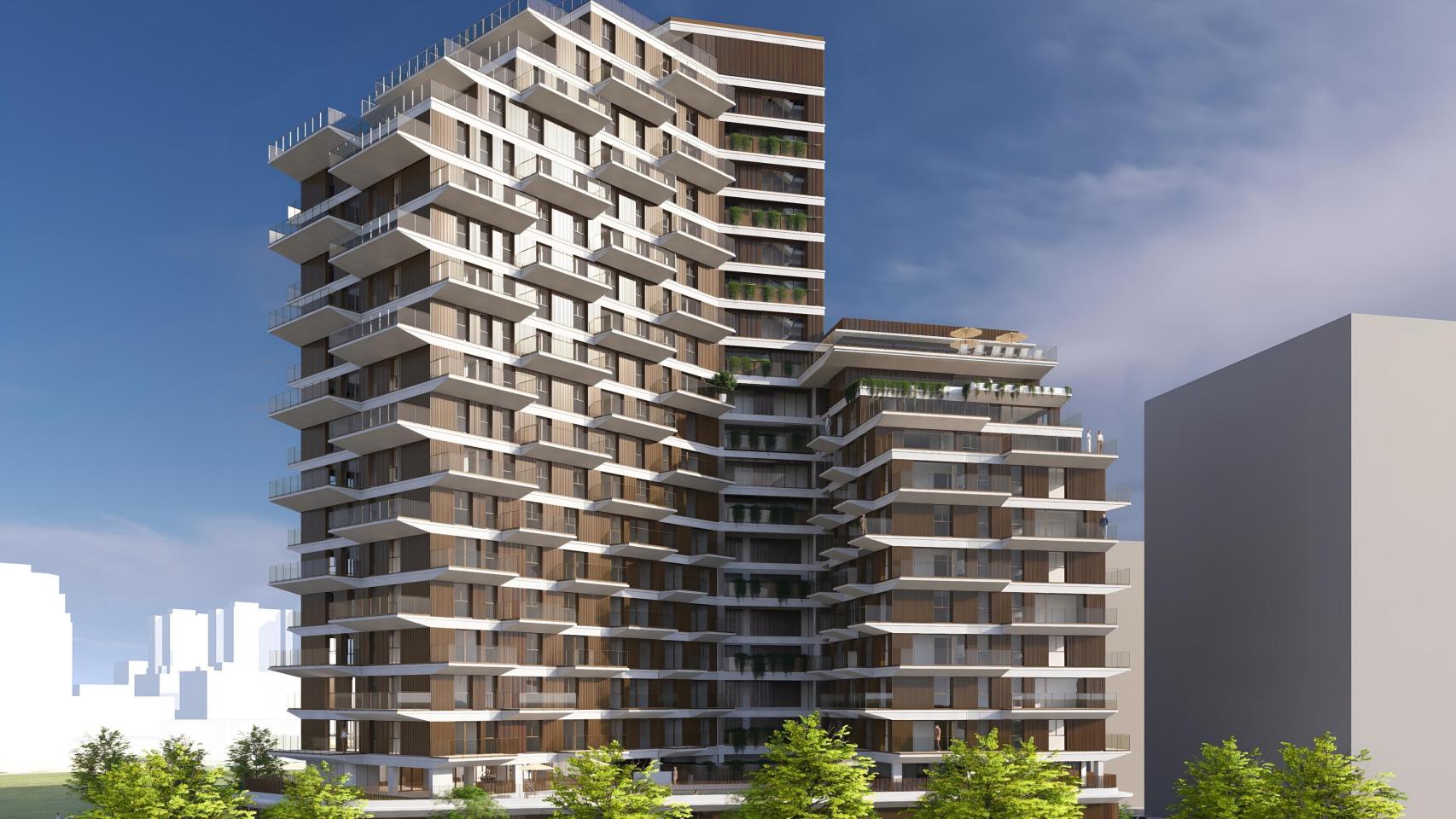 Render de la nueva promoción de viviendas. EE