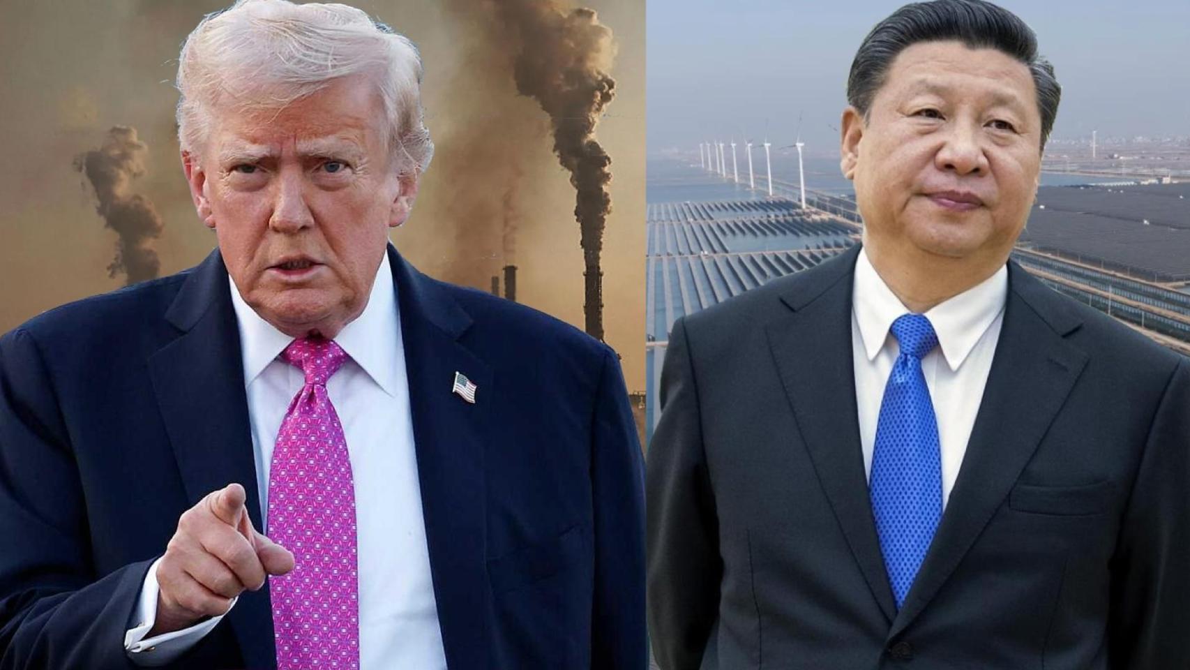 Fotomontaje de Donald Trump, presidente de EEUU, y Xi Jinping, presidente de China.
