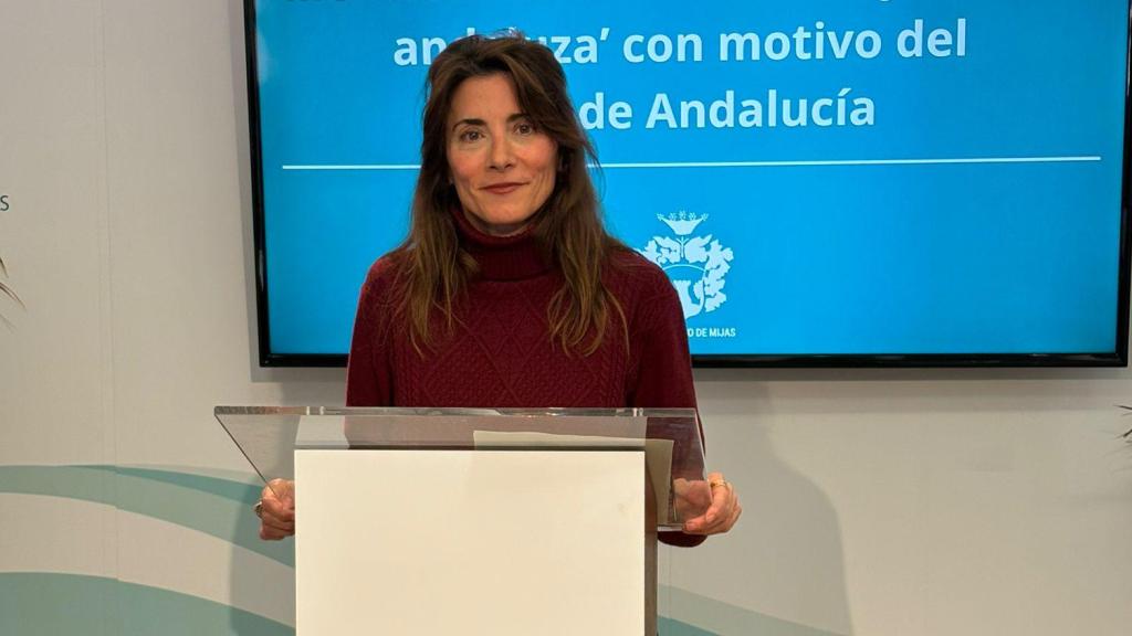 La alcaldesa de Mijas, Ana Mata, en la presentación de estos premios.