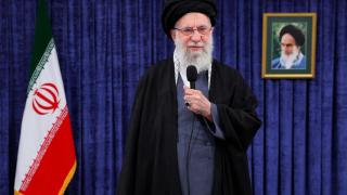 Iran's Supreme Leader Ayatollah Ali Khamenei speaks during a televised address in Tehran.