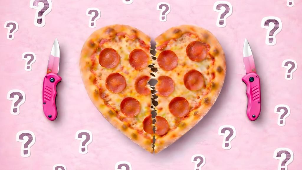 Una pizza-corazón 'partía'.