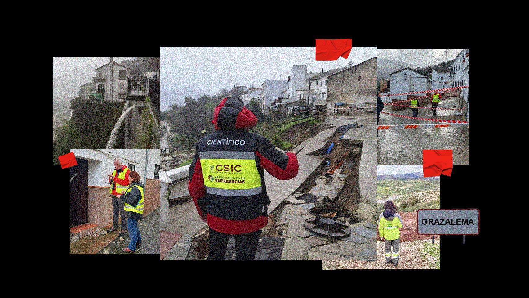 Imágenes del personal del GADE desplazado para prestar apoyo frente al episodio de lluvias.