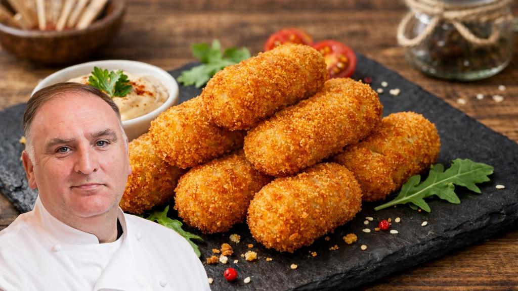 José Andrés, chef, en un montaje de El Español