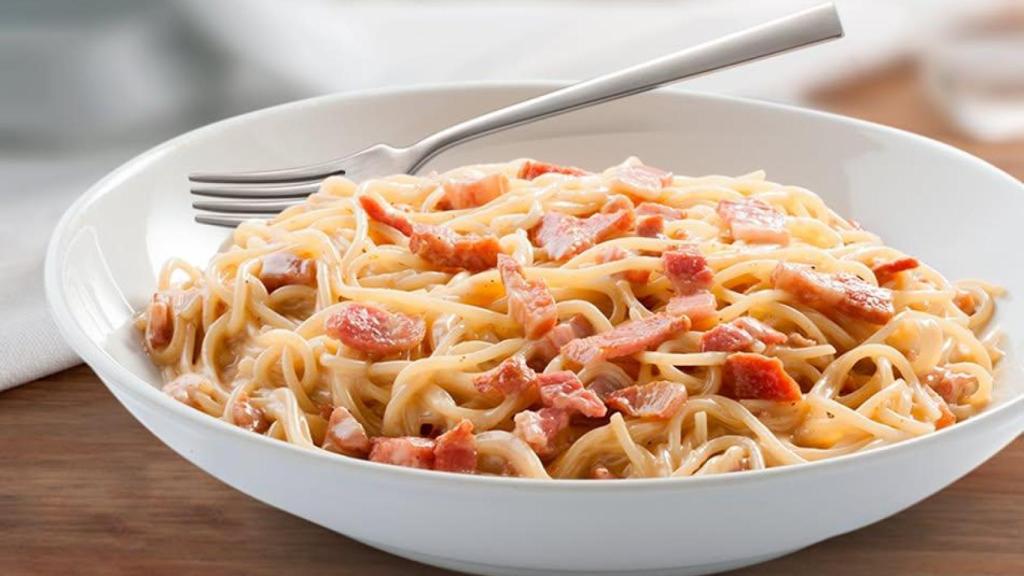 Spaghetti con salsa carbonara, una imagen compartida en las redes sociales de La Tagliatella.