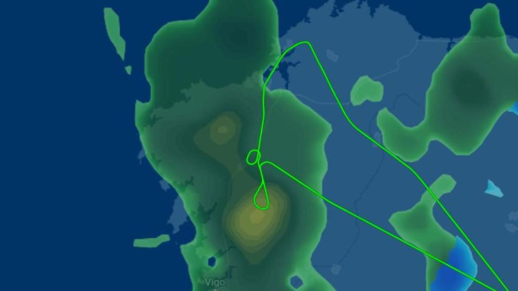 La trayectoria por Galicia del IB453 el viernes por la mañana