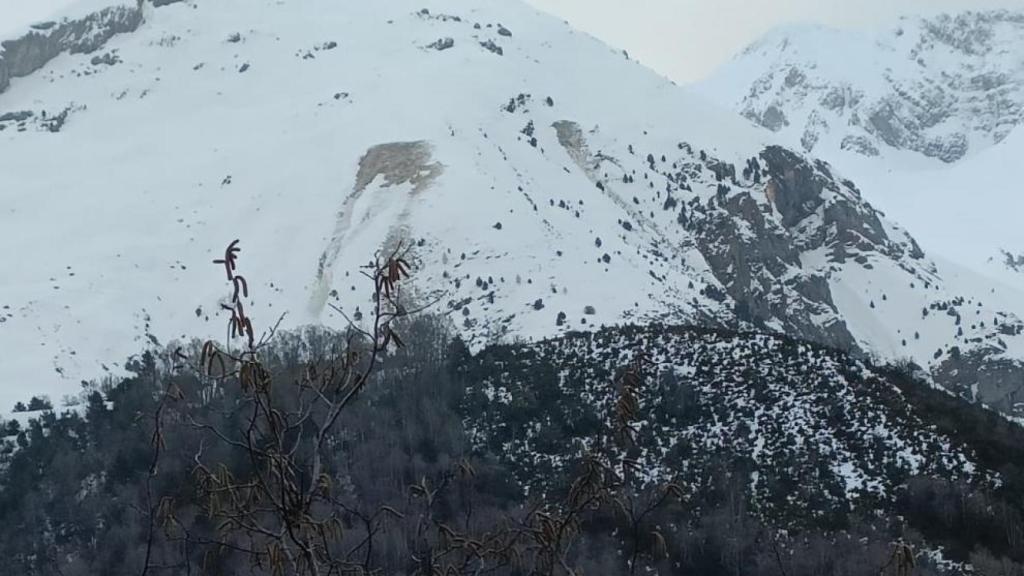 Alud en la cara norte de la carretera del Balneario de Panticosa.