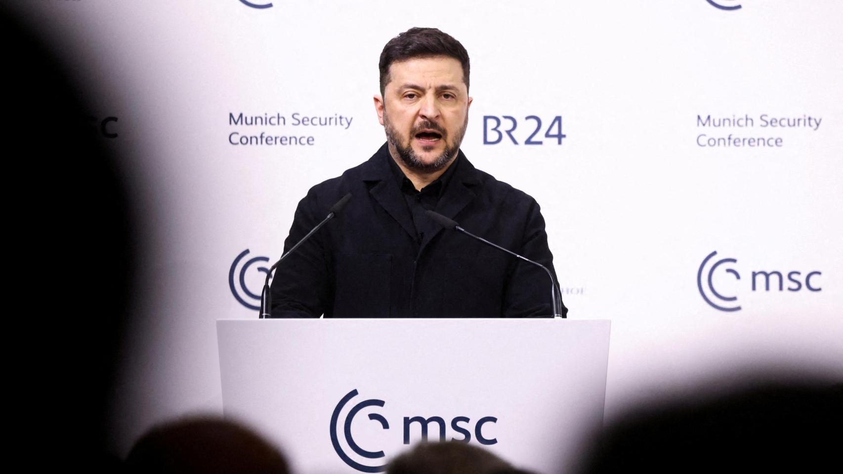 El presidente ucraniano, Volodymyr Zelenski, habla durante la Conferencia de Seguridad de Múnich (MSC), en Múnich, Alemania, el 14 de febrero de 2026. .JPG