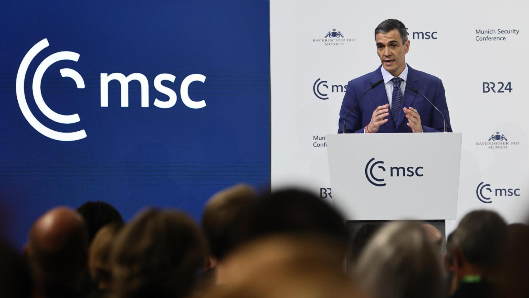 El presidente Pedro Sánchez, este sábado en la Conferencia de Seguridad de Munich.