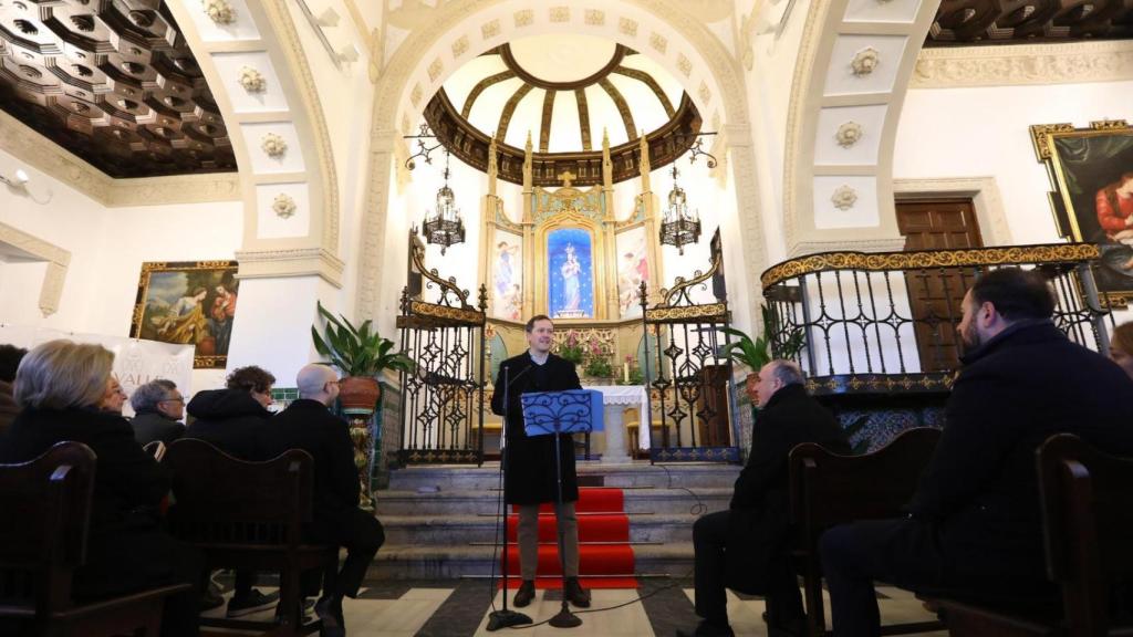 El alcalde de Toledo, Carlos Velázquez, este sábado en la ermita del Valle.