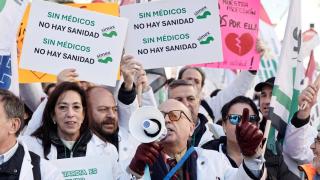 Manifestación de médicos previa a la huelga