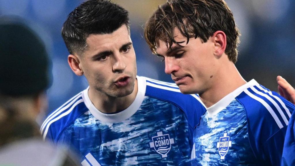 Álvaro Morata, en un partido con el Como.