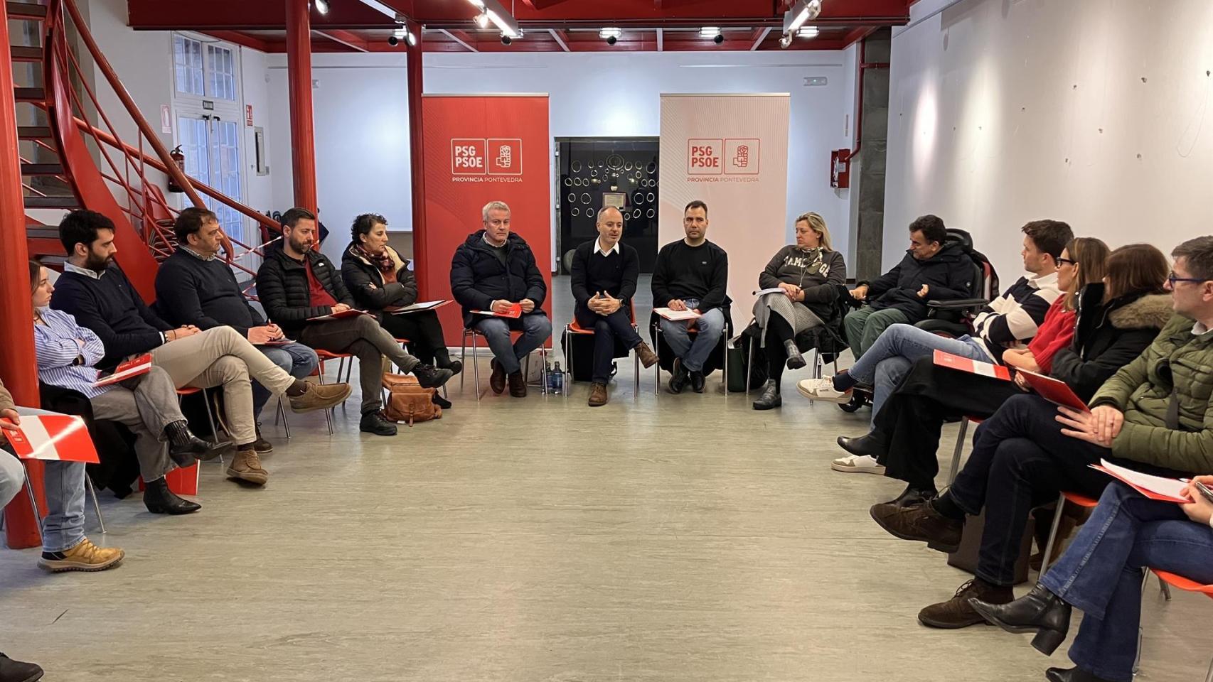 Reunión de la ejecutiva provincial del PSOE de Pontevedra.