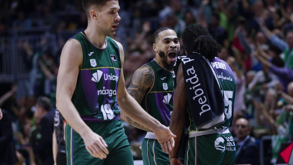 Justin Cobbs celebra una acción durante el partido.