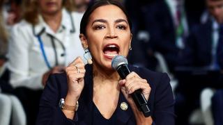 Alexandria Ocasio-Cortez interviene el pasado viernes en la Conferencia de Seguridad de Munich.