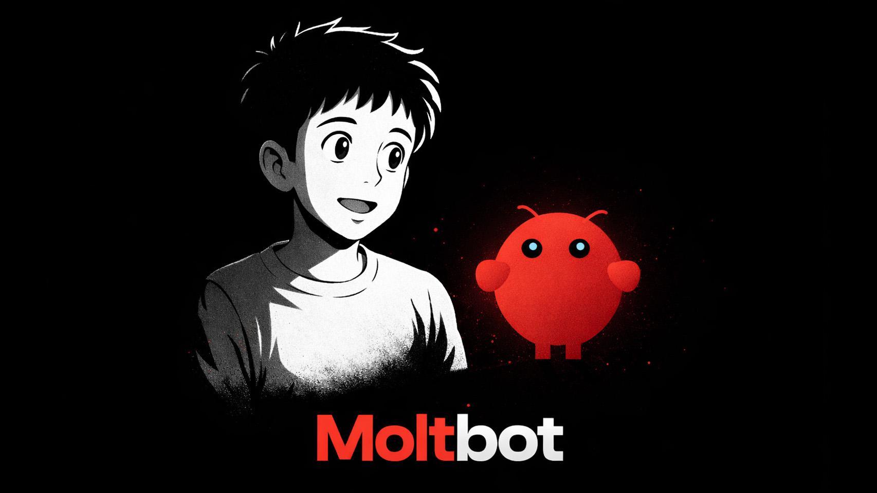 Fotomontaje con el logo de Moltbot y la imagen de IA del perfil de Sam Altman.