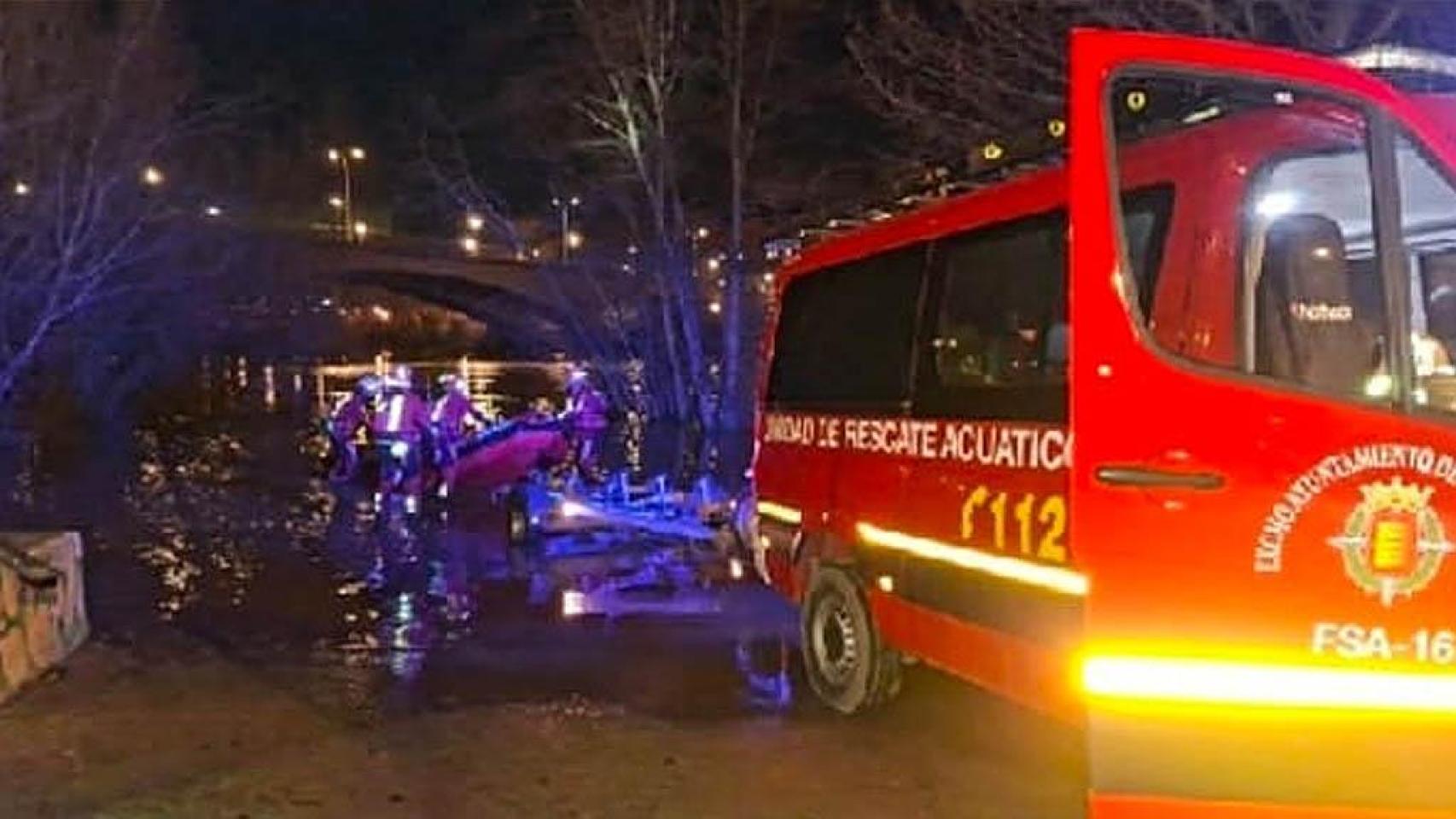 Imagen de la búsqueda en el río Pisuerga.