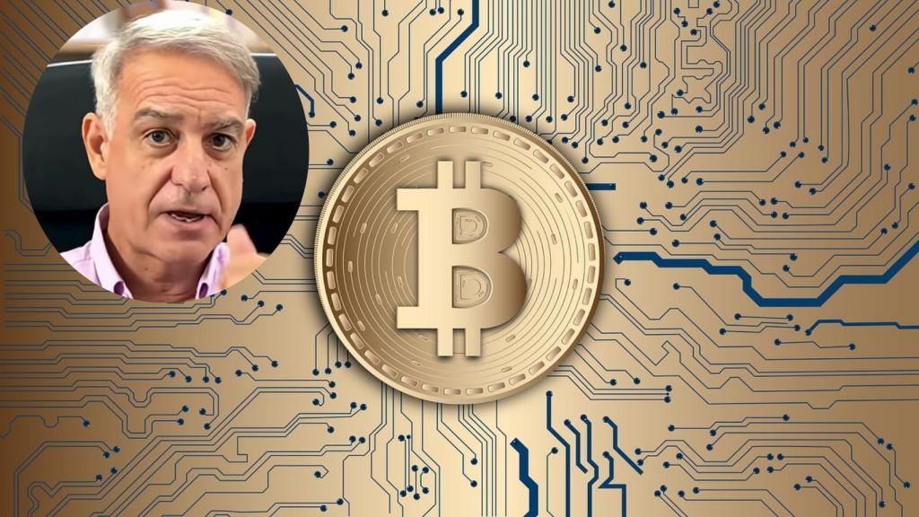 Montaje de Pablo Gil con el símbolo del bitcoin.