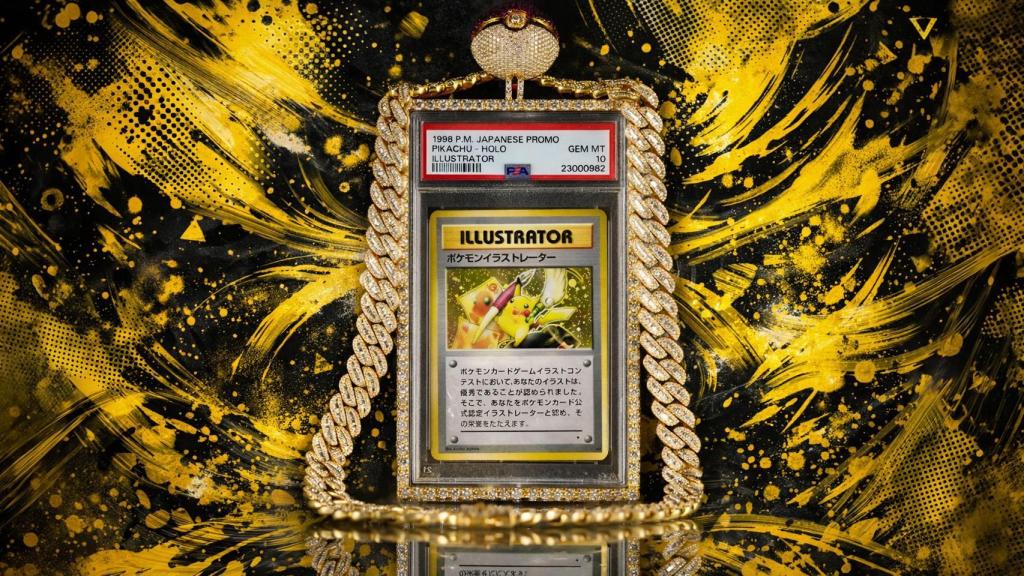 Fotomontaje con la carta vendida por Logan Paul.