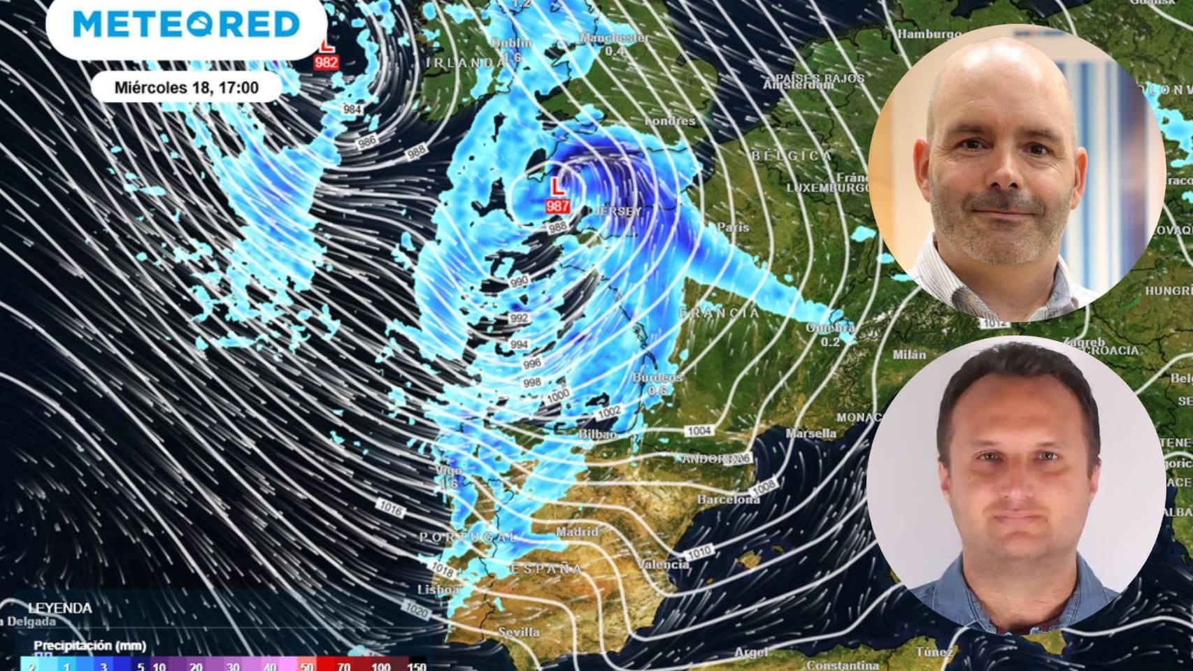 Rubén del Campo, portavoz de Aemet, y Samuel Biener, climatólogo de Meteored.
