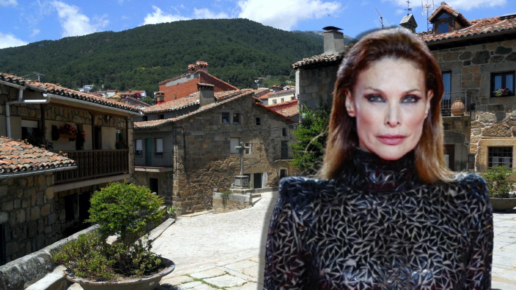 Cristina Piaget, junto a una imagen de Piedralaves, en un montaje de EL ESPAÑOL.