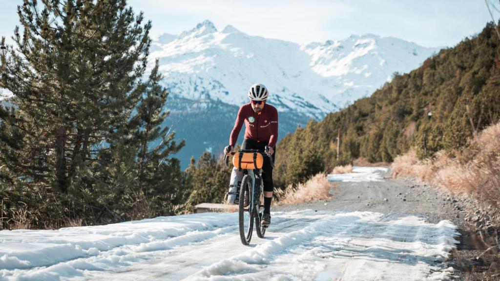 Omar Di Felice, en su bicicleta.