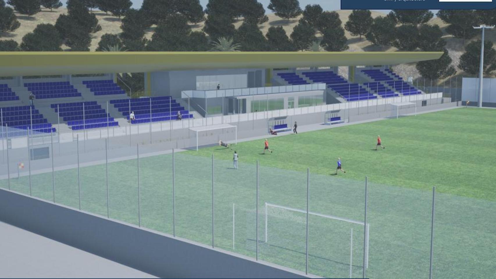 Infografía del nuevo campo de fútbol de La Cala en Mijas.