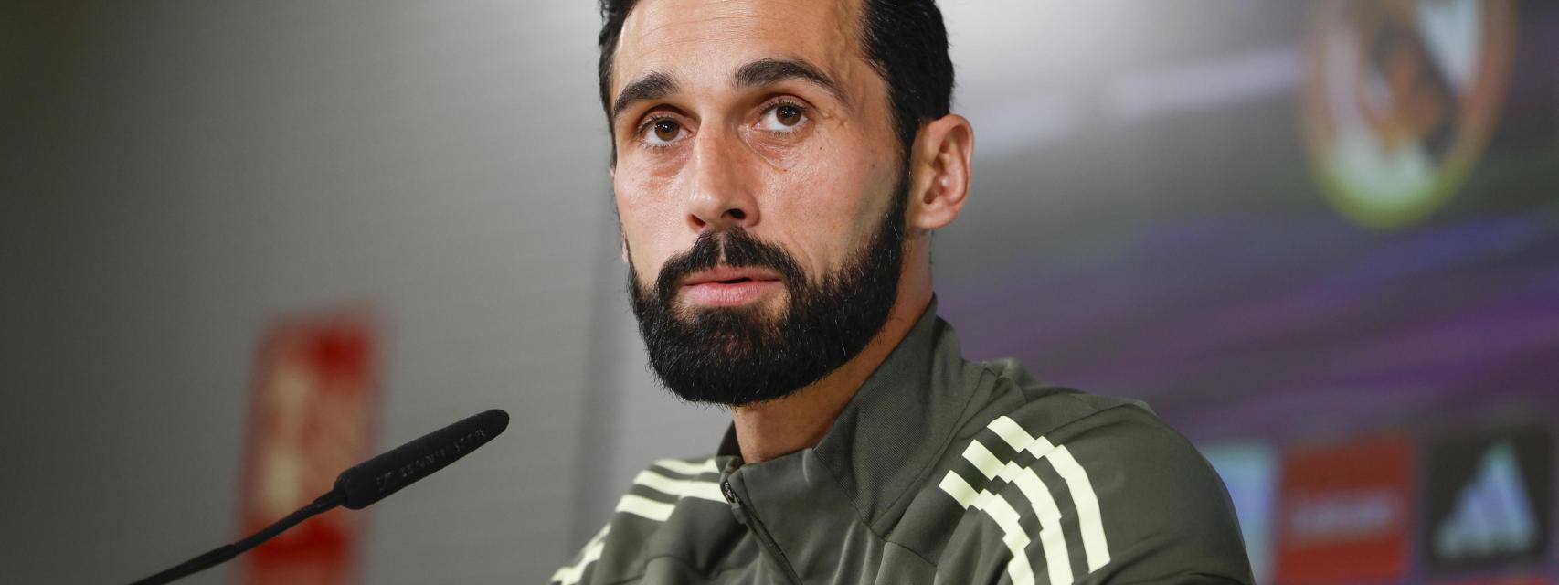 Arbeloa, en rueda de prensa con el Real Madrid.