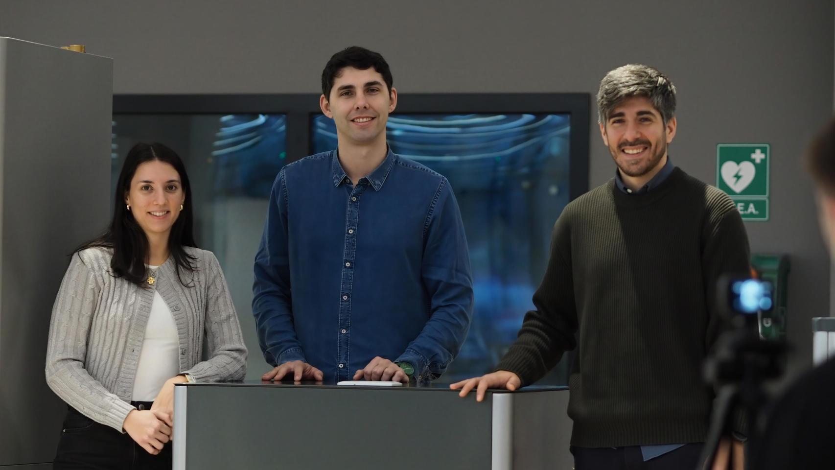 Sara Posada, Adrián Pérez y Iago Bastos.