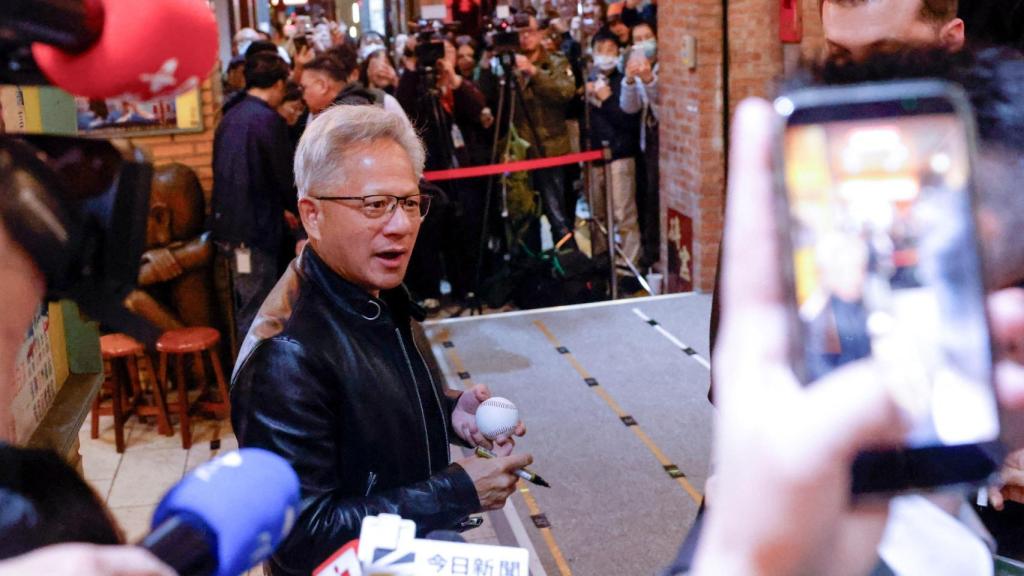 Jensen Huang en un viaje a Taiwán.